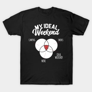 My Ideal Weekend Camping Smores And Wine T-Shirt